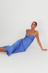 In A Daze Gathered Bust Maxi Dress Blue