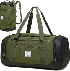 Laripwit Travel Duffle Bag for men 40L Medium Sports Gym Bag with Wet Pocket & Shoes Compartment Weekender Overnight Backpack for Traveling Duffel Bag Backpack for Women, Green