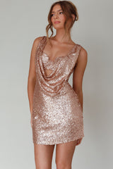 Va Va Voom Sequin Mini Dress Gold