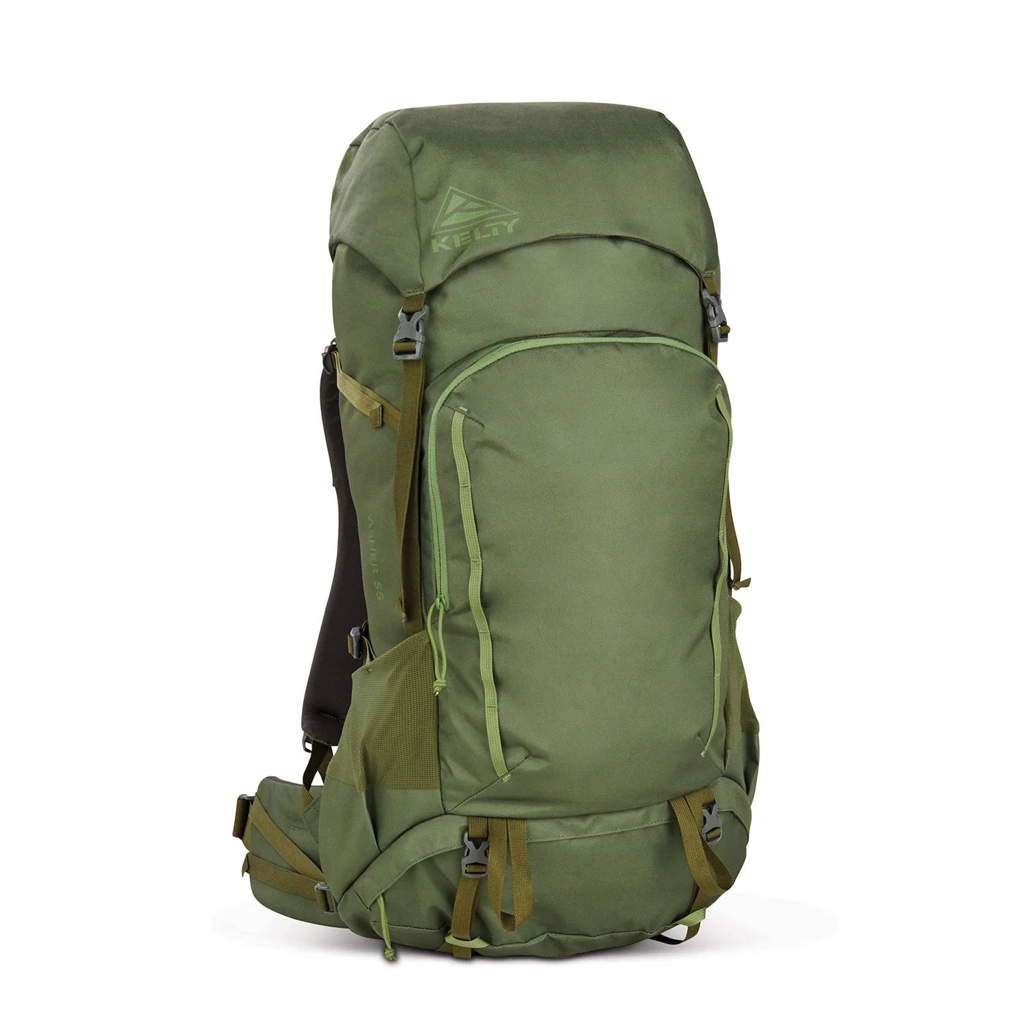 Kelty Asher 55L Backpack for backpacking, day trips, outdoor, backcountry, hiking Winter Moss/Dill