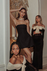 Melodic Strapless Mini Dress Black