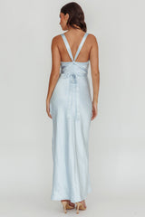 Midnight Sun Asymmetrical Strap Maxi Dress Blue