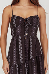 Doe Tied Bust Maxi Dress Black