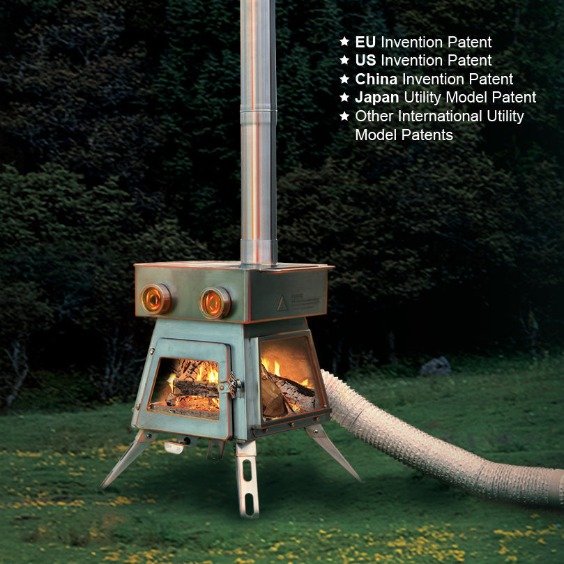 Winnerwell Marsfire wood burning tent stove with external air intake system