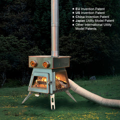 Winnerwell Marsfire wood burning tent stove with external air intake system